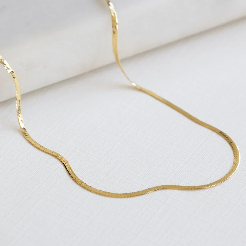 Huge Savings On Timeless Jewelry Collections The Herringbone Chain Necklace | 14K Yellow Gold