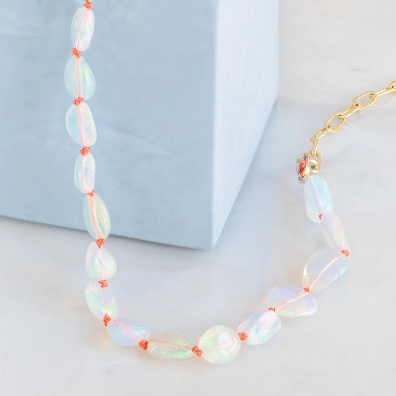 Personalized Engraved Jewelry For Meaningful Gifts The Knotted Opal Necklace | Gold Filled