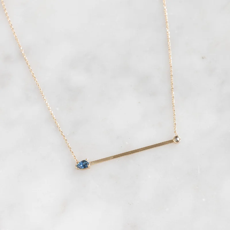 Limited-Time Jewelry Sale – Elegant Styles At Less The Montana Sapphire Horizon Necklace | 10K Yellow Gold