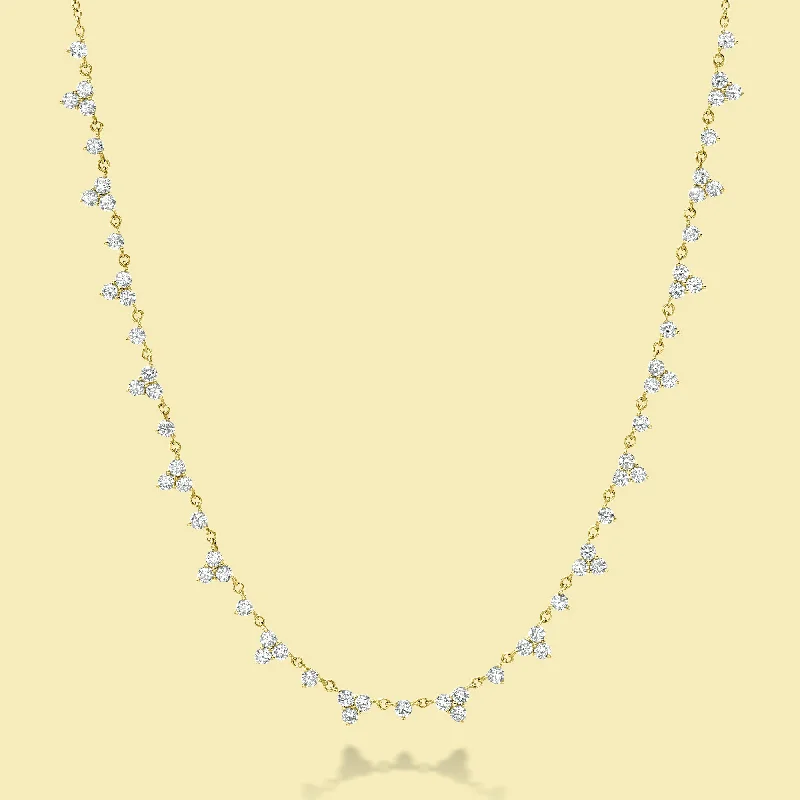 Elegant Designs, Unbeatable Discounts – Shop Jewelry Now The Naomi, Trio Strand Diamond Necklace