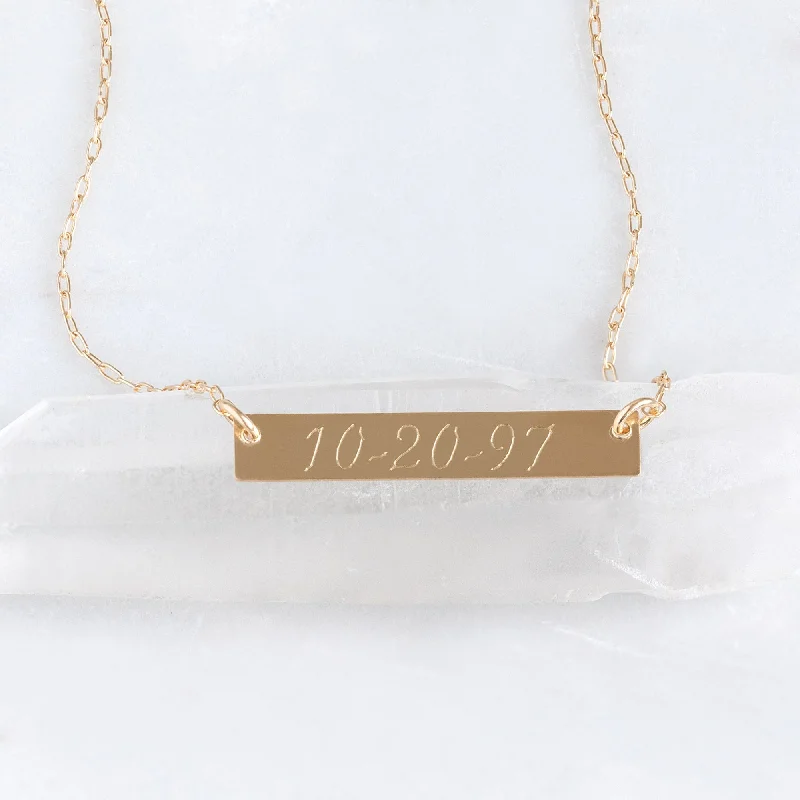 Bestselling Jewelry At Special Promotional Rates The Personalized Save the Date / Nameplate Necklace | Yellow Gold Filled