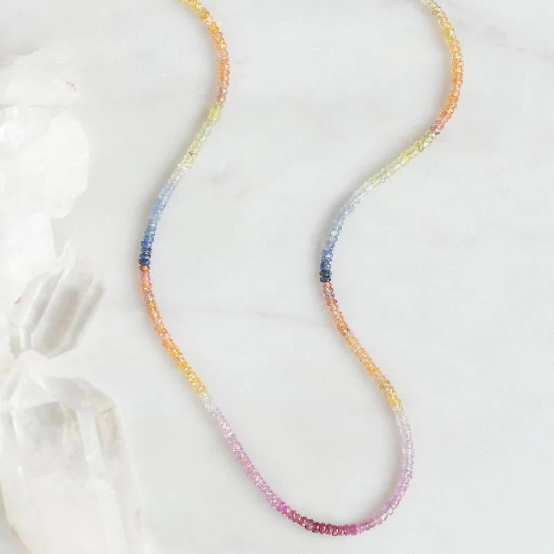 Waterproof Stainless Steel Jewelry For Lasting Beauty The Rainbow Sapphire Beaded Necklace | Gold Filled