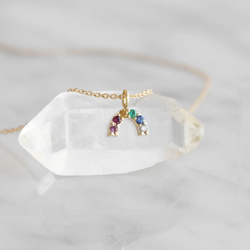 Accessorize For Less – Luxury Jewelry At Affordable Prices The Rainbow Sapphire Charm Necklace | 10K Yellow Gold