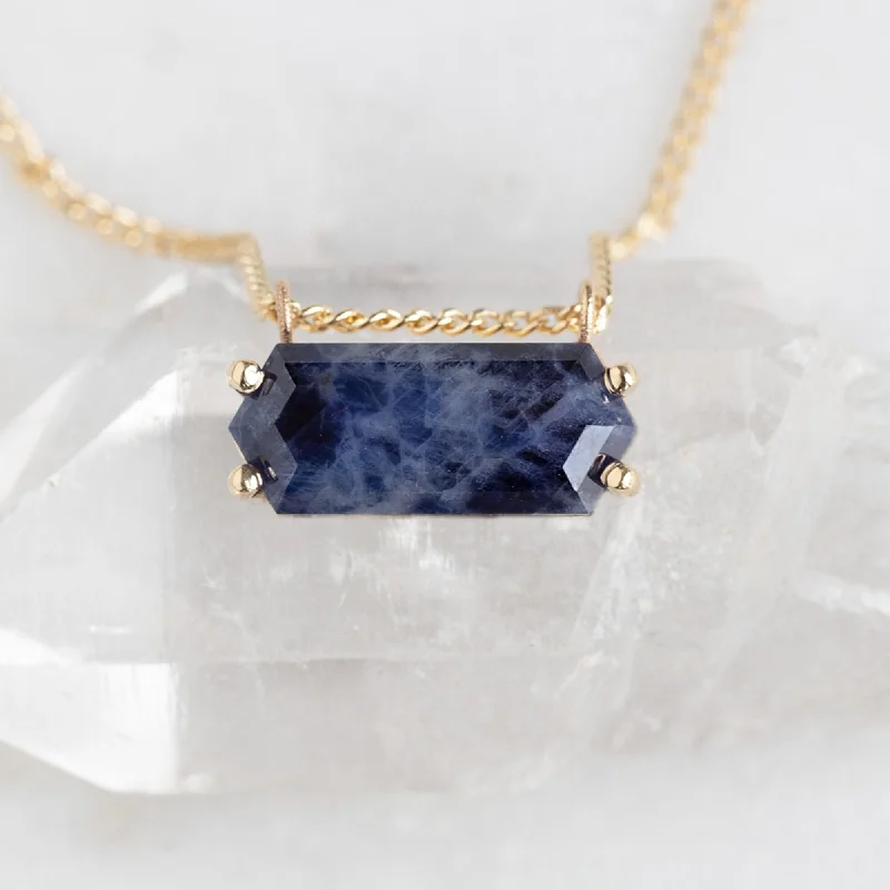 Flash Jewelry Sale – Get Stunning Pieces At Low Prices The Raw Sapphire Hexagon Necklace | 10K Yellow Gold