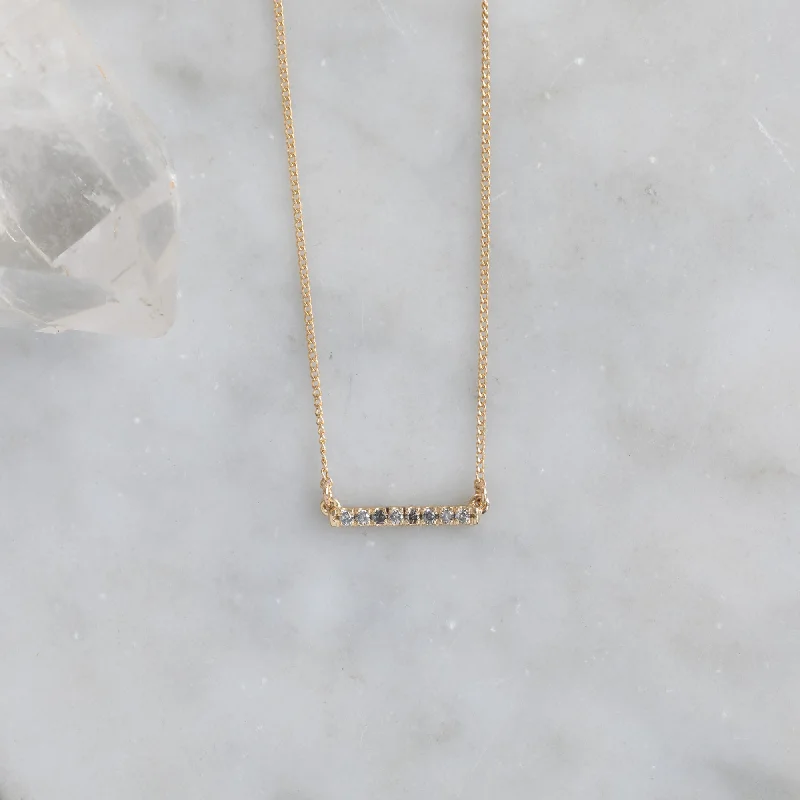 Jewelry Sale – Exclusive Styles At Lower Prices The Salt and Pepper Diamond Bar Necklace | 14K Yellow Gold