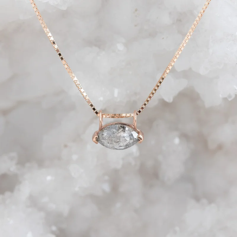 Handcrafted Beauty At Affordable Prices The Salt and Pepper Diamond Eye Necklace | 14K Rose Gold