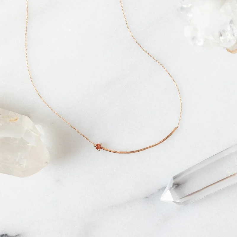Personalized Jewelry Sale – Unique Pieces At Great Prices The Sunstone Gemstone Arc Necklace | 14K Rose Gold