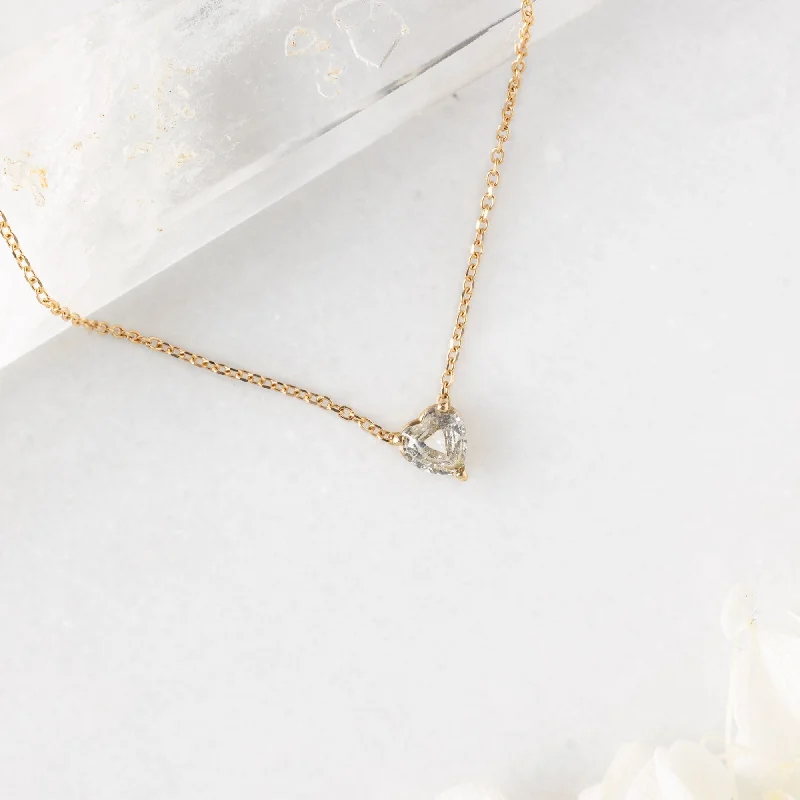 Affordable Luxury Jewelry For Every Occasion The White Sapphire Gemstone Heart Necklace | 10K Yellow Gold