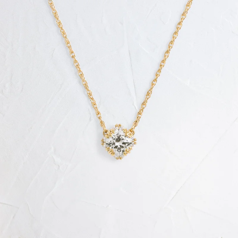 Discover Unique Jewelry With Special Limited-Time Offers Threaded Necklace with Halo, 0.45ct. Round Cut