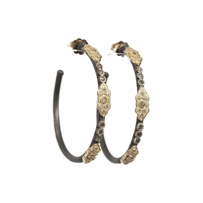 Buy More, Save More On Stunning Jewelry Designs Old World Hoop Earrings with Champagne Diamonds Buy More, Save More On Stunning Jewelry Designs Old World Hoop Earrings with Champagne Diamonds