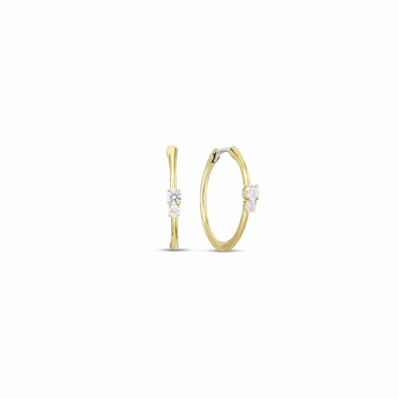 Huge Savings On Timeless Jewelry Collections Polished Hoop Earrings with Diamond Accents
