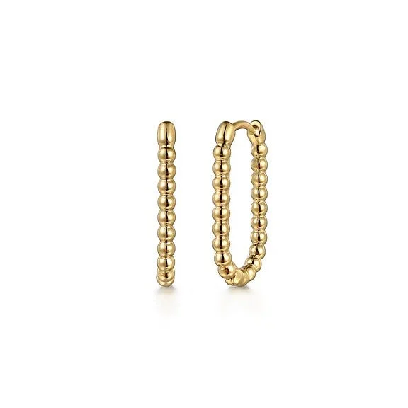 Shop Handcrafted Jewelry At Special Promotional Rates 14K Yellow Gold Bujukan Classic Elongated Oval Hoop Earrings