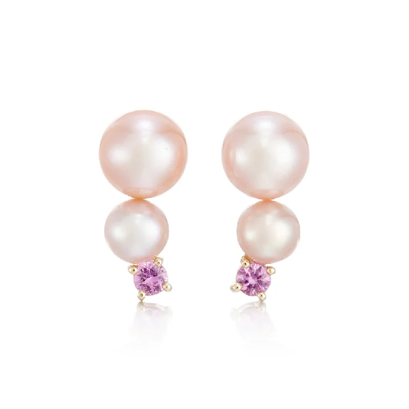 Shop Trending Jewelry With Exclusive Savings Pink Pearl & Pink Sapphire Climber Earrings