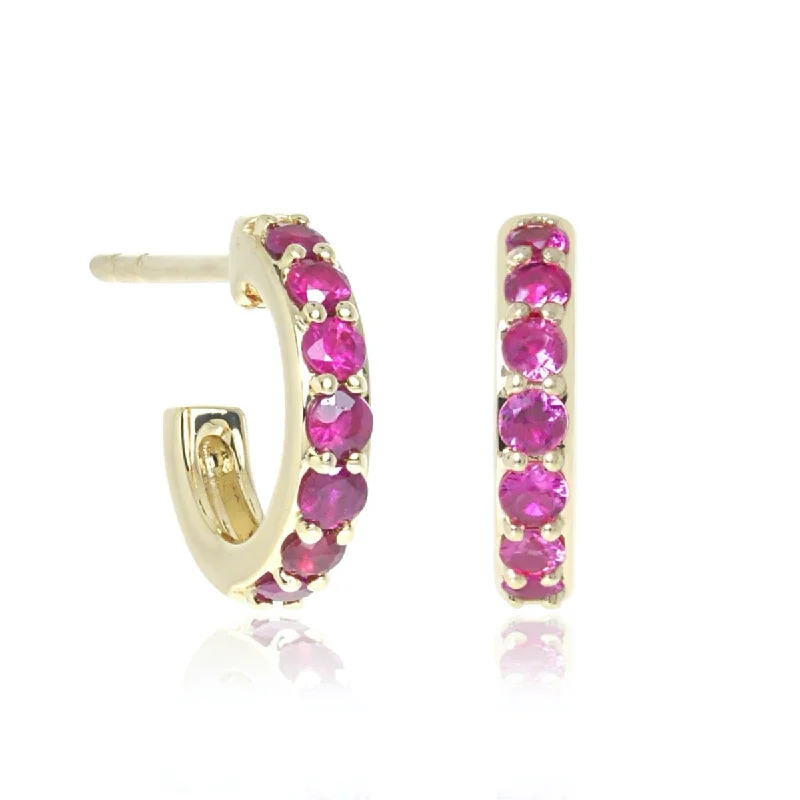 Holiday Jewelry Sale – Perfect Gifts At The Best Prices Huggie Hoop Earrings in Rubies