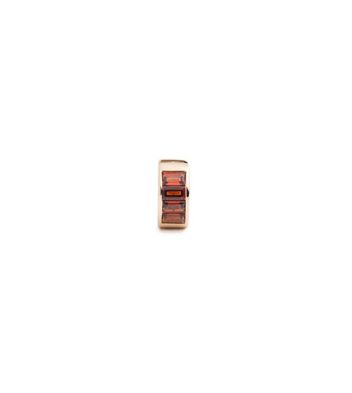 Trending Jewelry Now Available At Exclusive Prices Baguette Garnet - True Love : Huggie Earring Trending Jewelry Now Available At Exclusive Prices Baguette Garnet - True Love : Huggie Earring