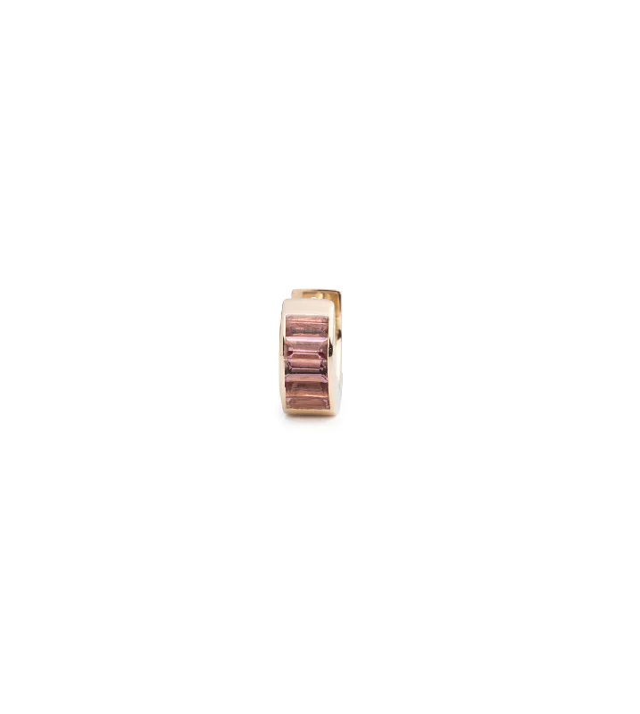 Limited-Time Offer On Premium Jewelry Collections Baguette Pink Tourmaline - True Love : Huggie Earring Limited-Time Offer On Premium Jewelry Collections Baguette Pink Tourmaline - True Love : Huggie Earring