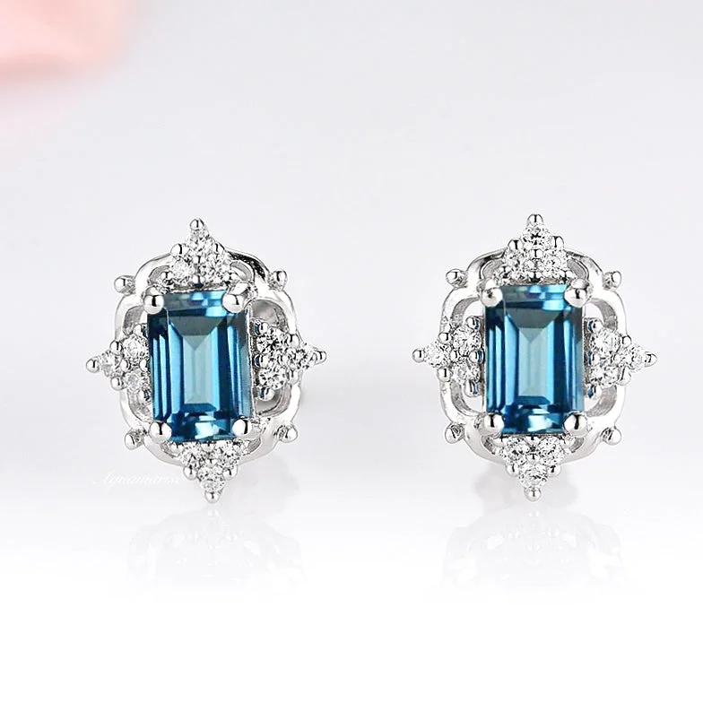 Holiday Jewelry Sale – Perfect Gifts At Great Prices Claire Natural London Blue Topaz Earrings- Sterling Silver