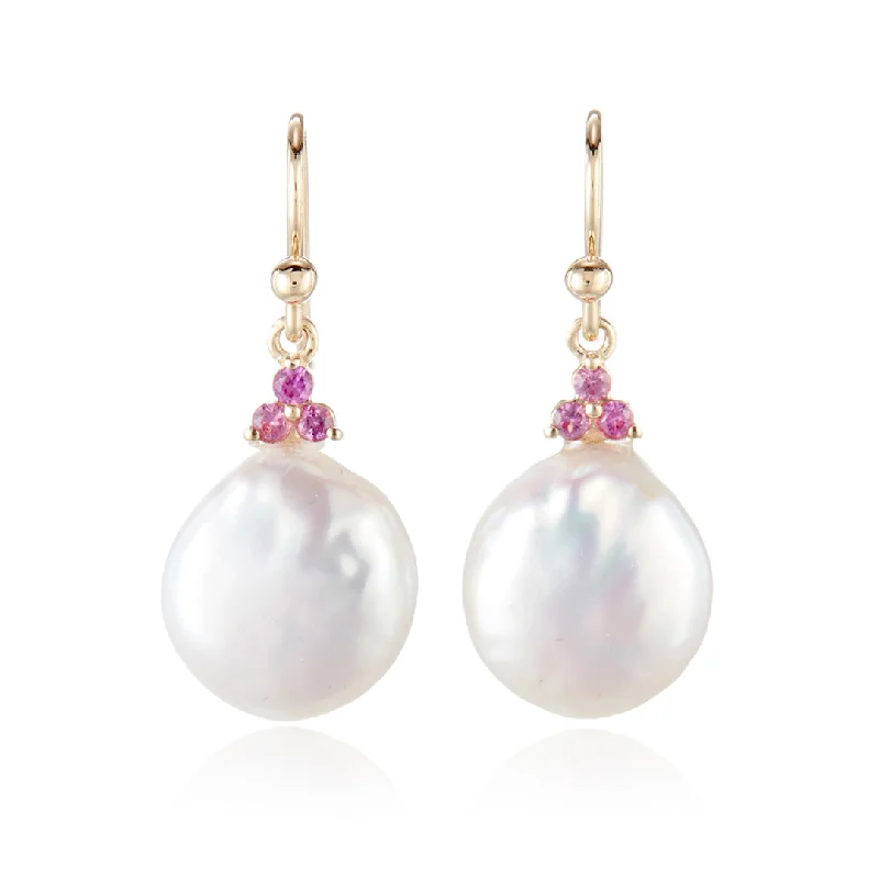Elevate Your Jewelry Collection With Limited-Time Savings Madison Drop Earrings in Pearls & Pink Sapphires