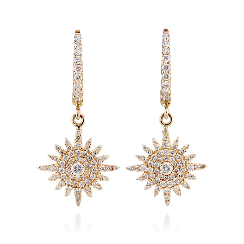 High-Quality Gemstone Jewelry For Special Occasions Diamond Star Drop Earrings