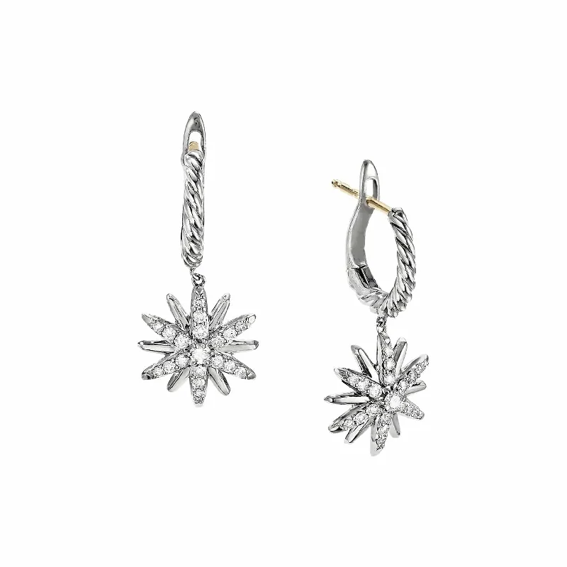 Starburst Drop Earrings with Diamonds