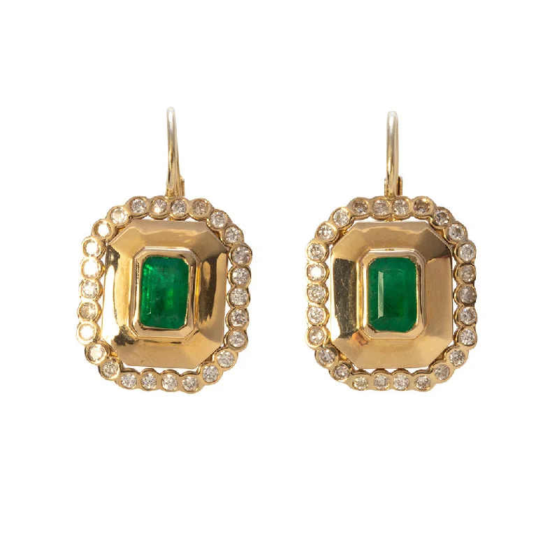Exclusive Online Discounts On Stylish Jewelry Emerald & Diamond 18K Yellow Gold Leverback Earrings Exclusive Online Discounts On Stylish Jewelry Emerald & Diamond 18K Yellow Gold Leverback Earrings