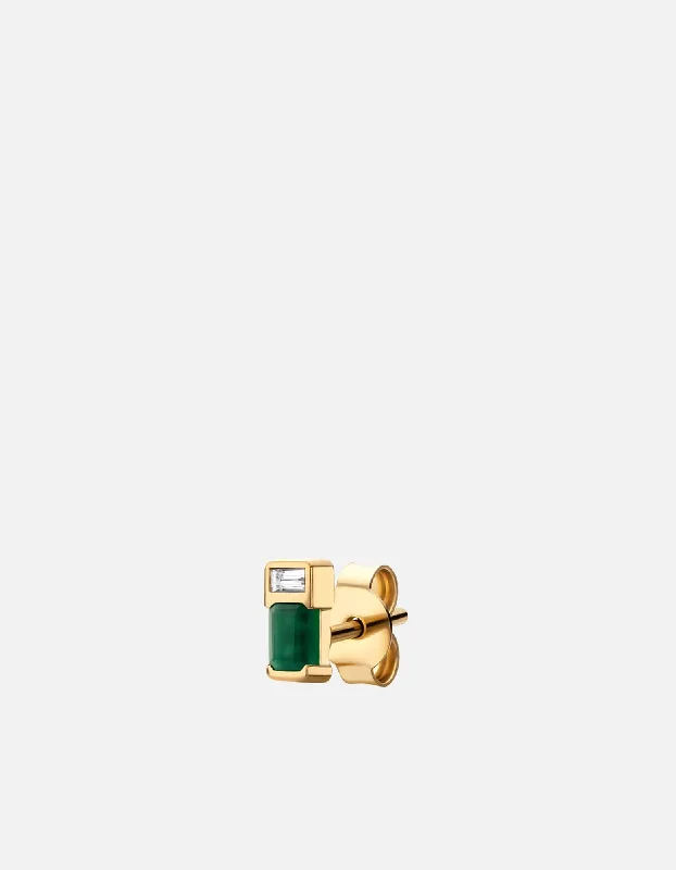 Personalized Jewelry Sale – Meaningful Gifts At Great Prices Everett Agate Stud Earring, Gold Vermeil/Baguette Sapphire