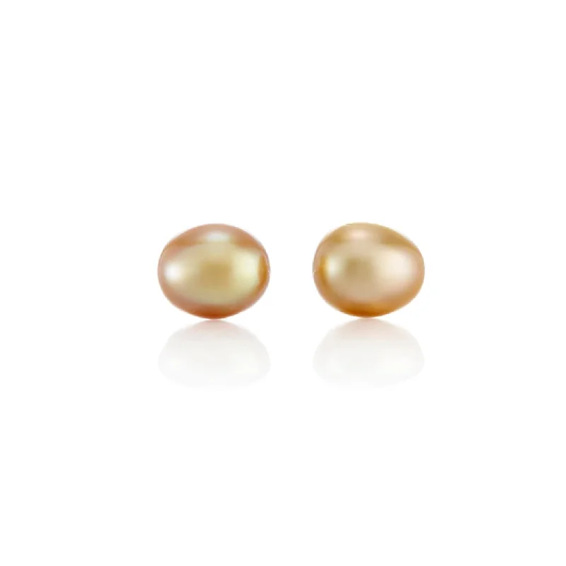 Affordable Gold-Plated Jewelry For Modern Fashion 6mm Golden Keshi South Sea Pearl Earrings Affordable Gold-Plated Jewelry For Modern Fashion 6mm Golden Keshi South Sea Pearl Earrings