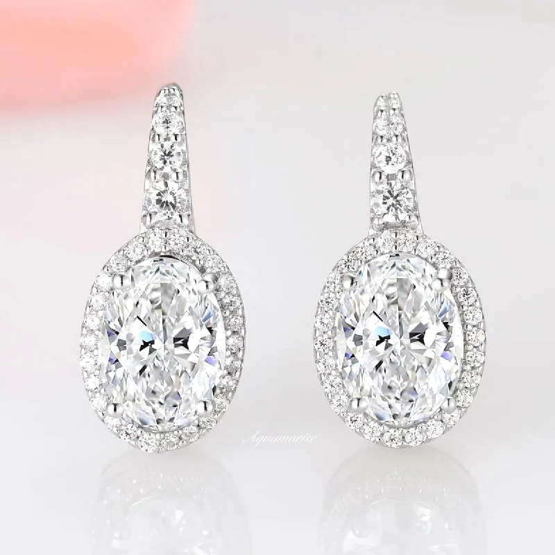 Flash Sale On Exquisite Jewelry – Don't Miss Out Simulated Diamond (cz) Oval Earrings- Sterling Silver