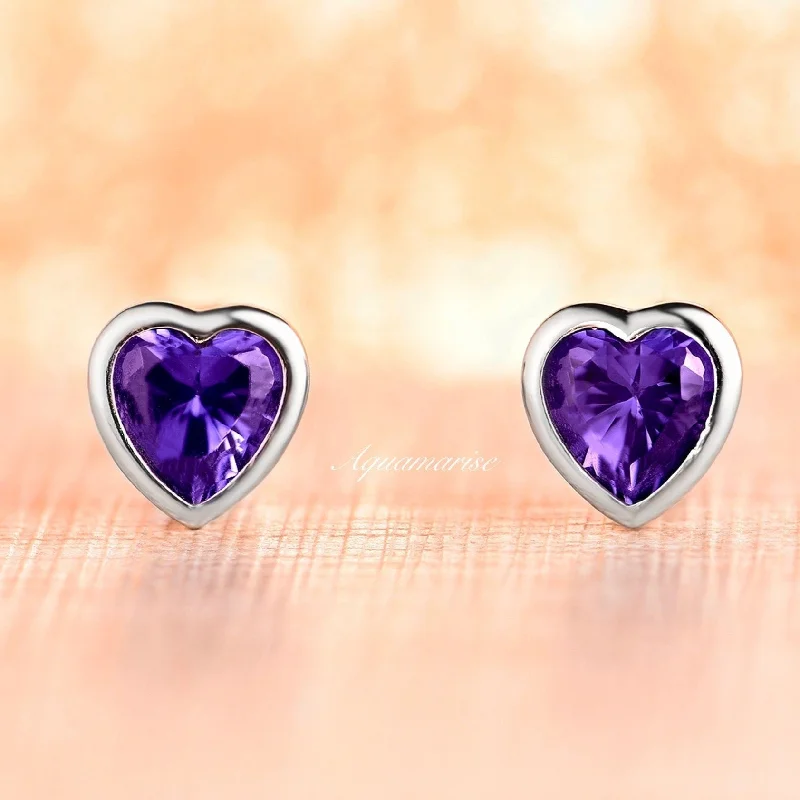 Luxury Jewelry Sale – Elegant Styles At Unbeatable Prices Heart Tanzanite Earrings- Sterling Silver