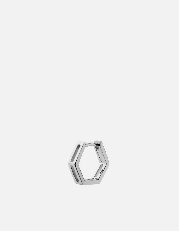 Elegant Jewelry, Exclusive Prices – Shop Now Hexa Huggie Earring, Sterling Silver
