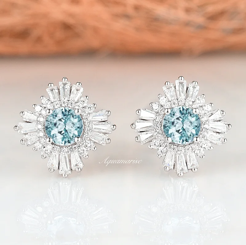 Best-Selling Jewelry Now Available At Special Deals Joelle aquamarine Earrings- Sterling Silver