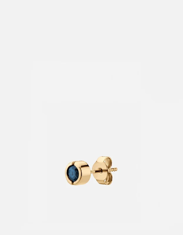 Premium Jewelry At Special Low Prices For A Limited Time Kali Stud Earring, 14k Yellow Gold w/Blue Sapphire