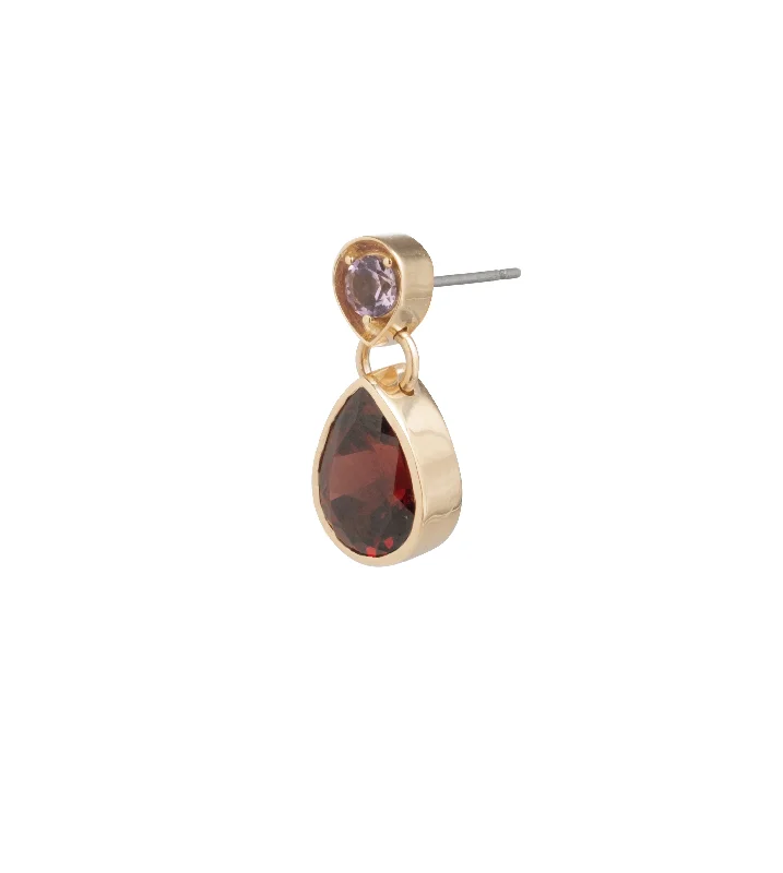 Shop Dazzling Jewelry At The Best Prices Forever & Always a Pair – Love : Amethyst & Garnet Gemstone Double Drop Earring Shop Dazzling Jewelry At The Best Prices Forever & Always a Pair – Love : Amethyst & Garnet Gemstone Double Drop Earring