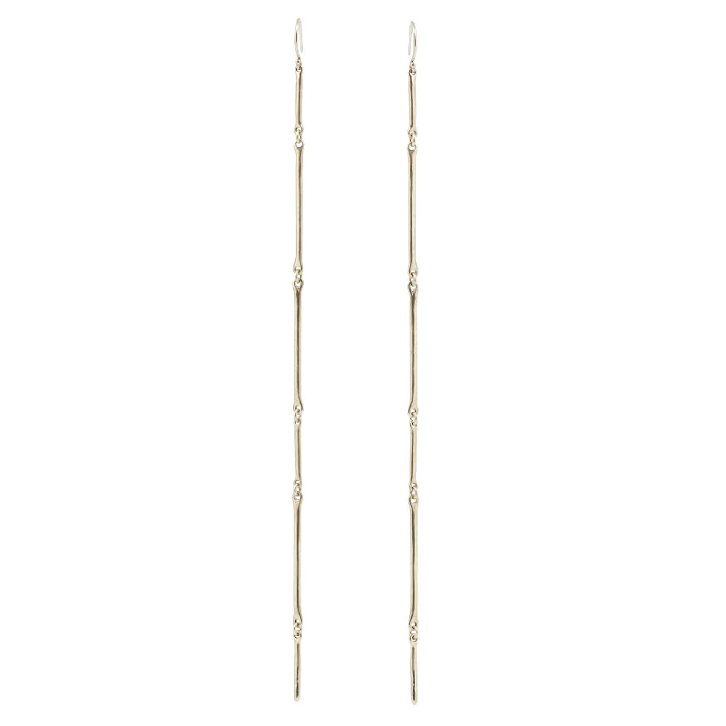 Elegant Jewelry, Exclusive Prices – Shop Now Long Gold Cast Line Earrings