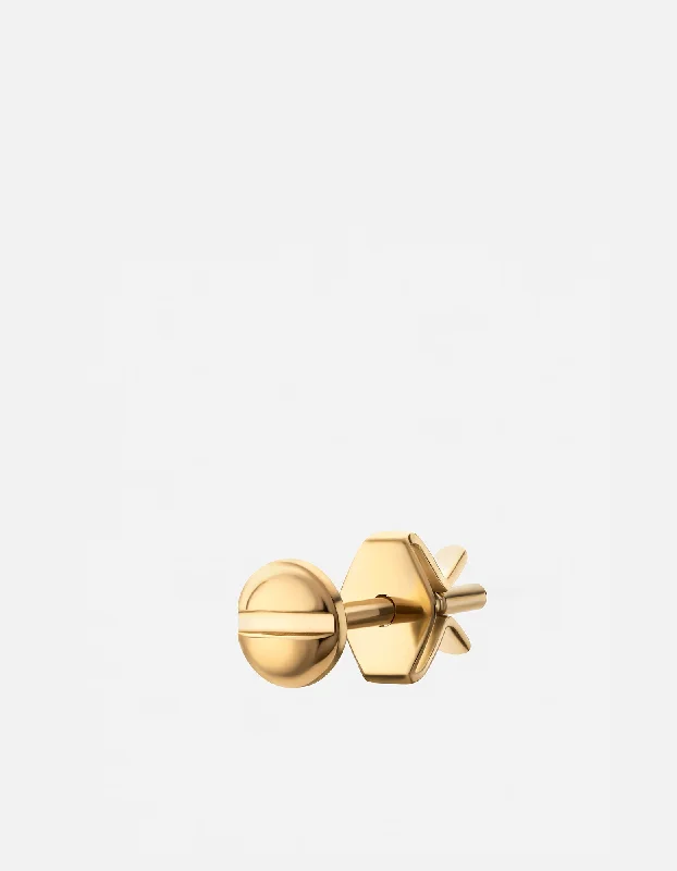 Timeless Jewelry At Special Discount Rates Nuts and Bolts Stud Earring, Gold Vermeil