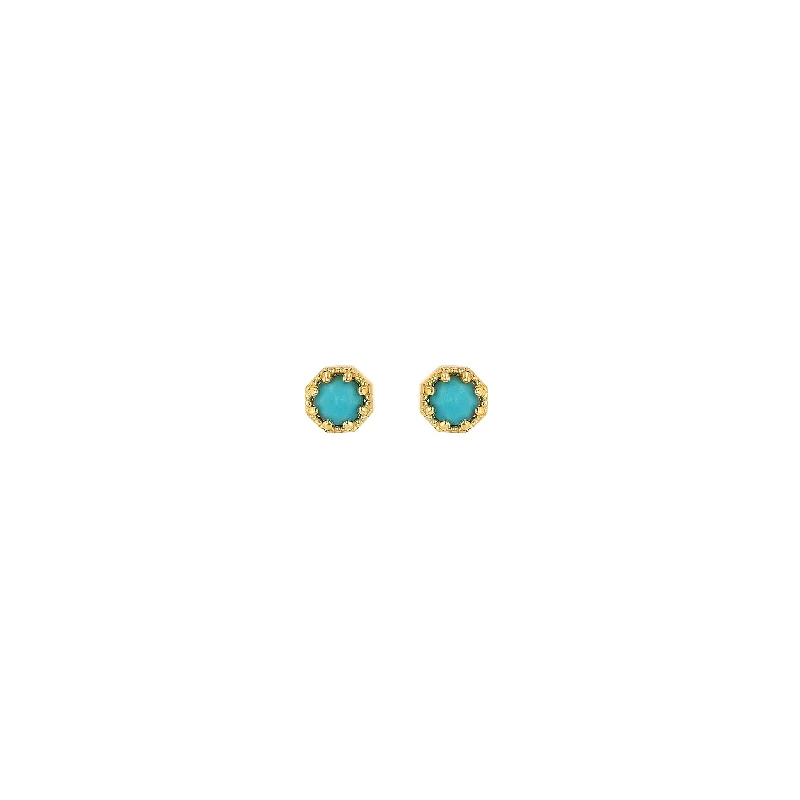 Flash Sale On Exquisite Jewelry – Don't Miss Out Petite Crown Bezel Turquoise Earrings Flash Sale On Exquisite Jewelry – Don't Miss Out Petite Crown Bezel Turquoise Earrings