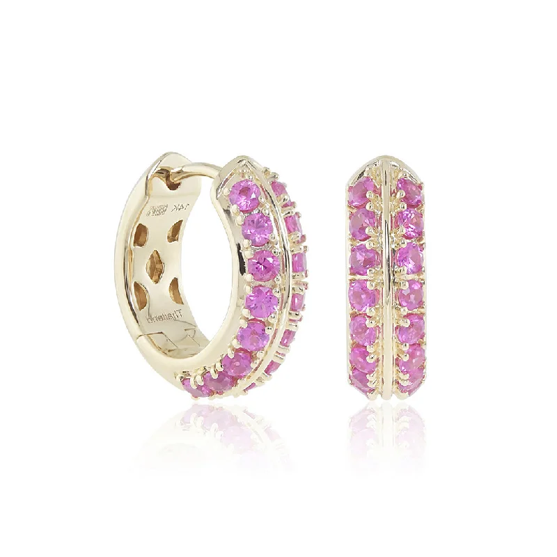 Handcrafted Jewelry Sale – Unique Designs At Low Prices Pink Sapphire Wide Hoop Earrings