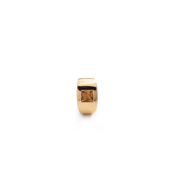 Handmade Pearl Jewelry For Timeless Elegance Princess Cut Champagne Citrine - Love : Gemstone Huggie Earring Handmade Pearl Jewelry For Timeless Elegance Princess Cut Champagne Citrine - Love : Gemstone Huggie Earring