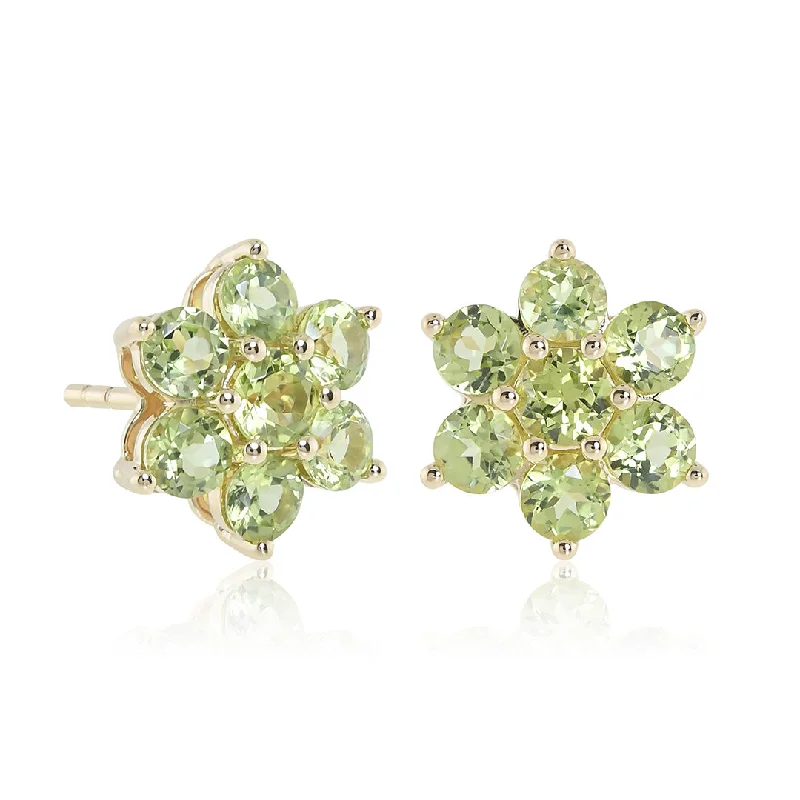 Modern Statement Jewelry For Bold Styling Snowflake Earrings in Peridots