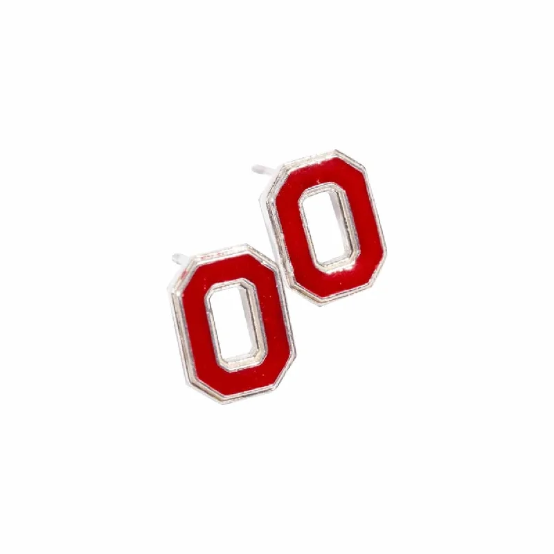 Exclusive Jewelry Bundles At Discounted Rates OSU Block "O" Studs with Red Enamel