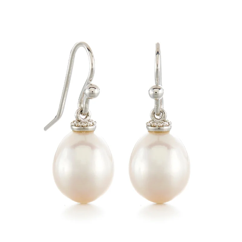 Special Deals On Handcrafted And Designer Jewelry Pearl & Diamond Silver Drop Earrings Special Deals On Handcrafted And Designer Jewelry Pearl & Diamond Silver Drop Earrings