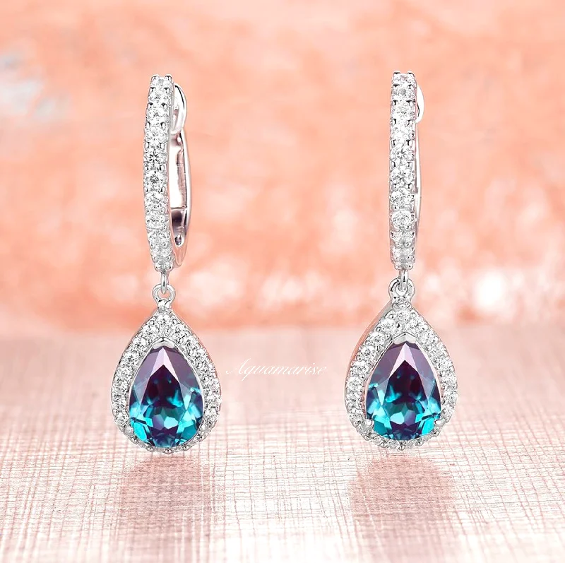 Adjustable Charm Bracelets For A Perfect Fit Vera Teal & Purple Alexandrite Earrings- Sterling Silver