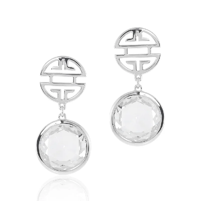 Trending Jewelry Styles Now At Limited-Time Discounts Silver Shou & White Quartz Drop Earrings