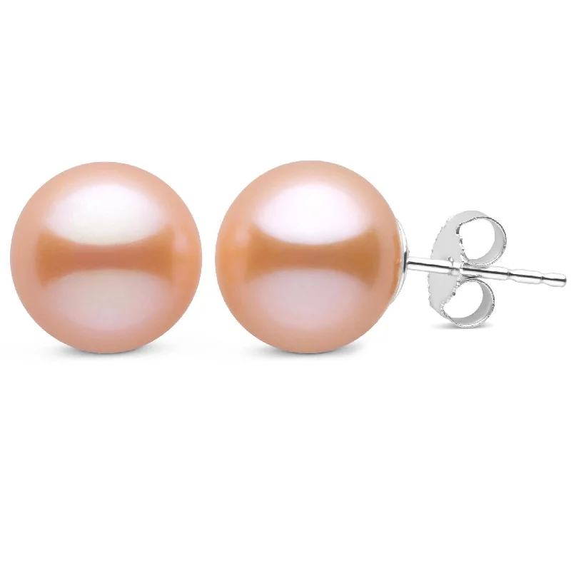 Luxury Meets Affordability – Jewelry Sale Now Live 10.0-11.0 mm Pink to Peach Freshadama Freshwater Pearl Stud Earrings