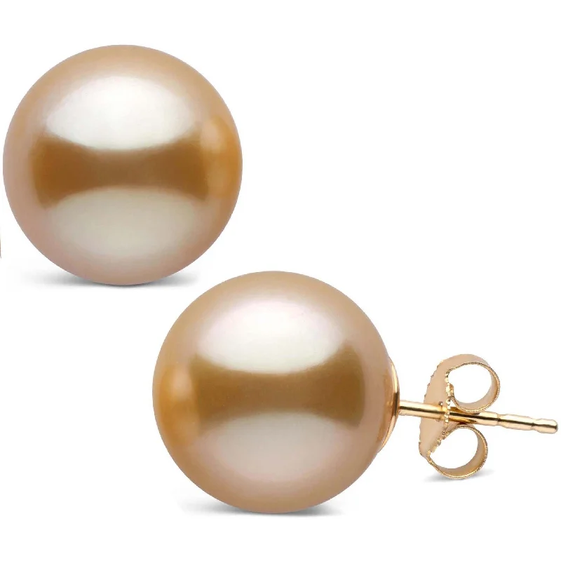 Once-A-Year Jewelry Sale – Grab Your Favorites Now 13.0-14.0 mm AAA Golden South Sea Pearl Stud Earrings