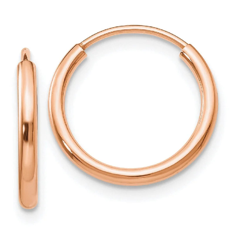 Don't Miss These Dazzling Jewelry Discounts 14KT Rose Gold 14X1.5MM Endless Hoop Earrings