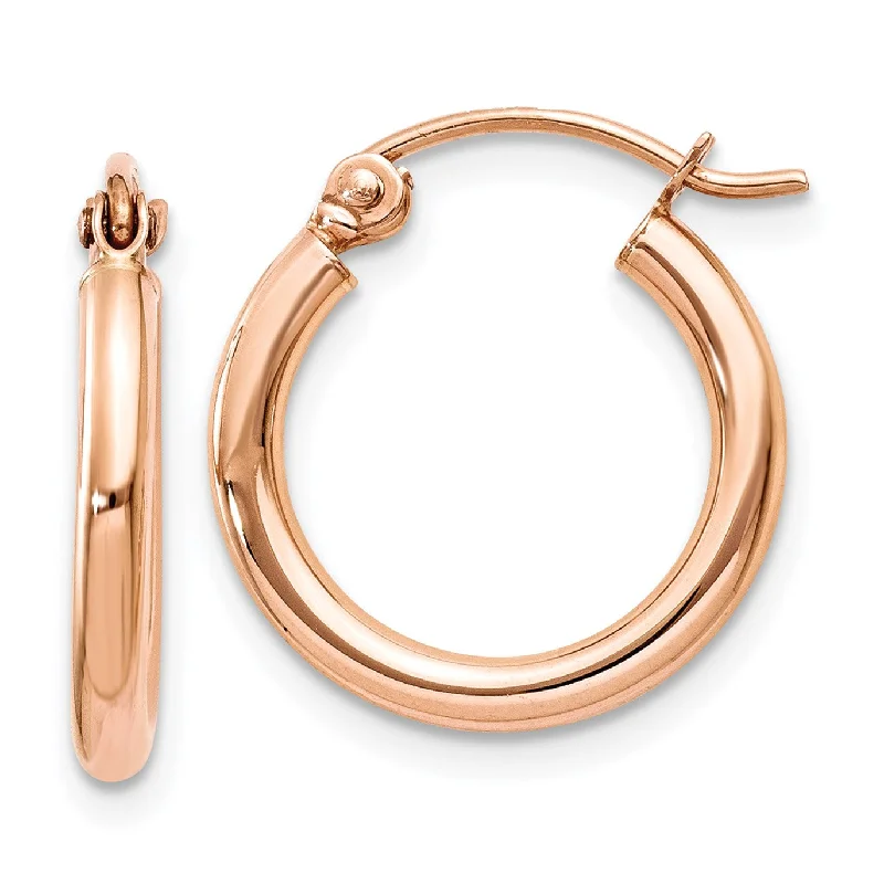 Huge Savings On Premium Jewelry Styles 14KT Rose Gold 15X2MM Hoop Earrings