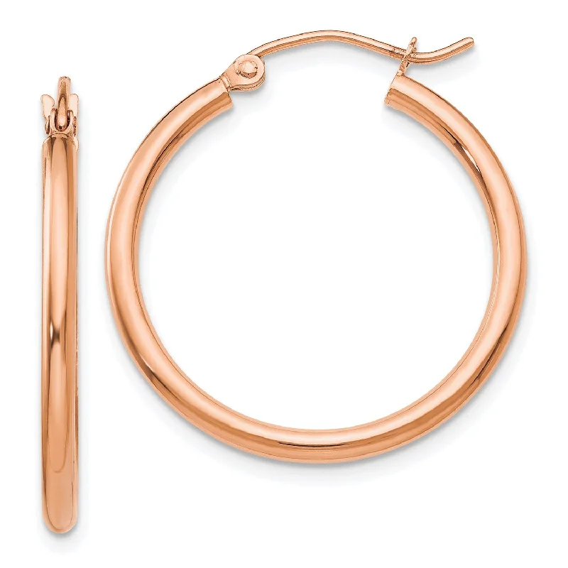Jewelry Clearance Sale – Final Reductions 14KT Rose Gold 25X2MM Hoop Earrings
