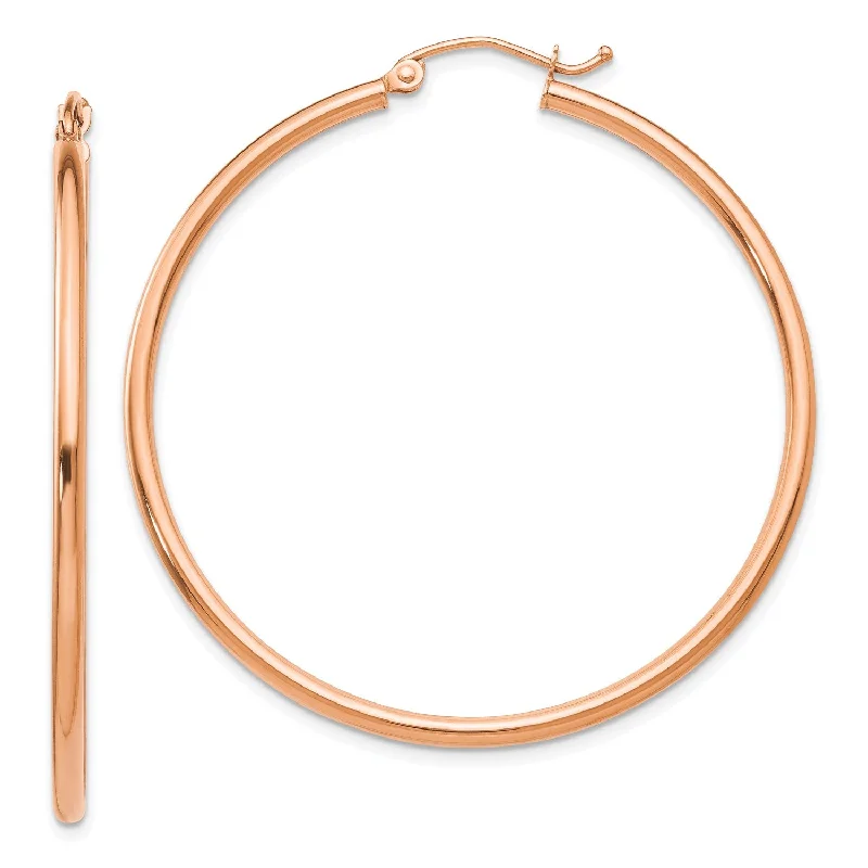 Grab Stylish Jewelry Before The Sale Ends 14KT Rose Gold 45X2MM Hoop Earrings