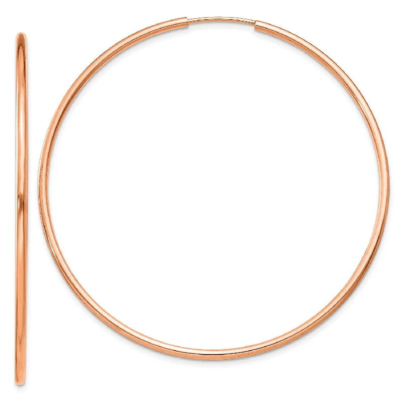 Clearance Sale On High-End Jewelry Collections 14KT Rose Gold 52X1.5MM Endless Hoop Earrings
